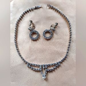 Rhinestone set: choker & earrings